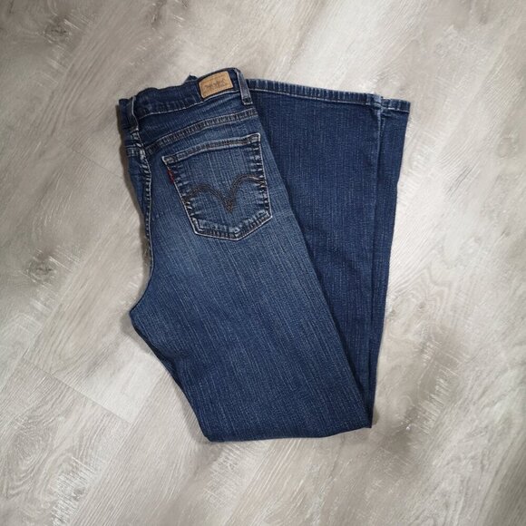 Levi's 512 Ladies Perfectly Slimming Size 10 Medium Bootcut Blue Jeans - Picture 10 of 14